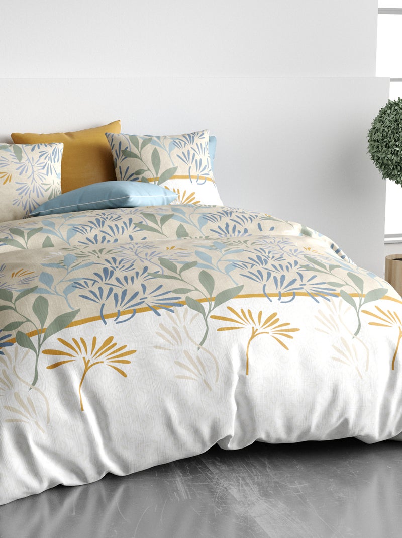 Dekbedset met print - dekbedovertrek + 2 kussenslopen - Voor 2-persoonsbed Wit - Kiabi