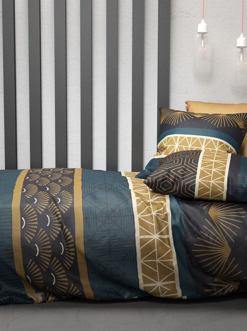Dekbedset met print - dekbedovertrek + 2 kussenslopen - Voor 2-persoonsbed - Kiabi