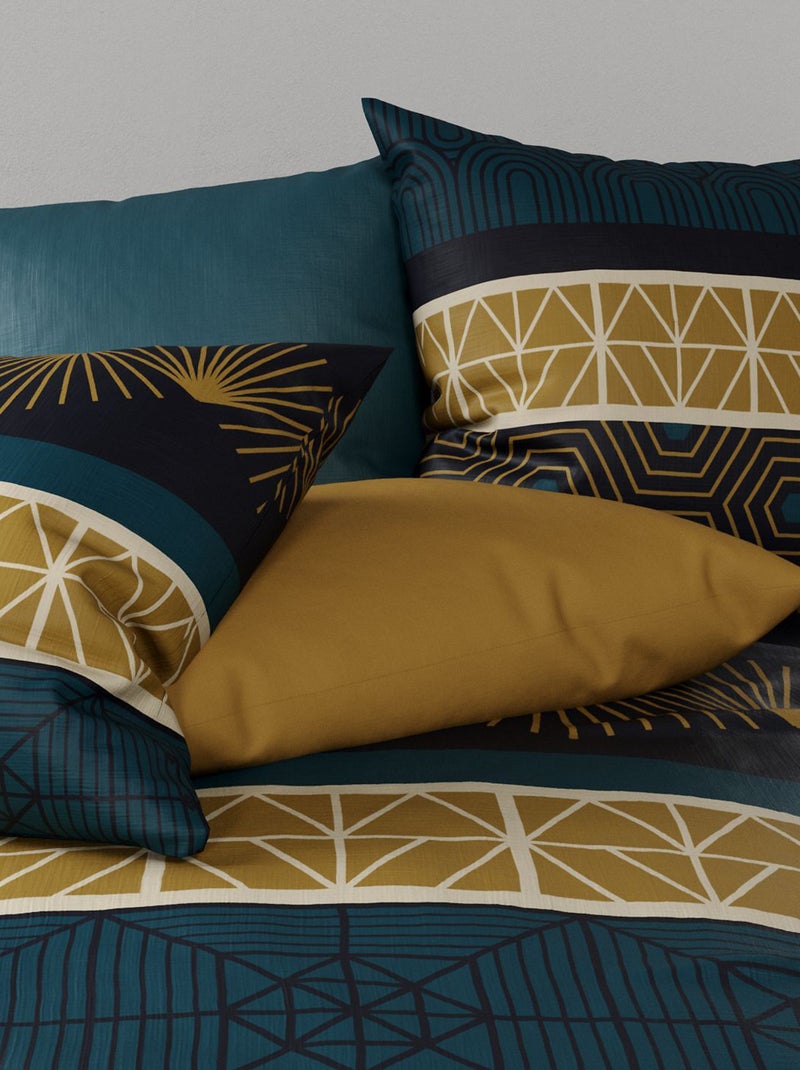 Dekbedset met print - dekbedovertrek + 2 kussenslopen - Voor 2-persoonsbed Wit - Kiabi