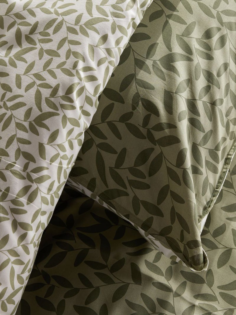 Dekbedset met print - dekbedovertrek + kussenslopen - Voor 2-persoonsbed Kaki - Kiabi