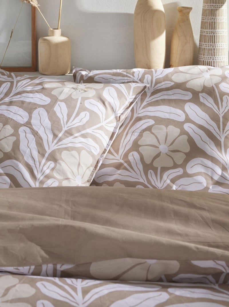 Dekbedset met print - Voor 2-persoonsbed BIEGE - Kiabi