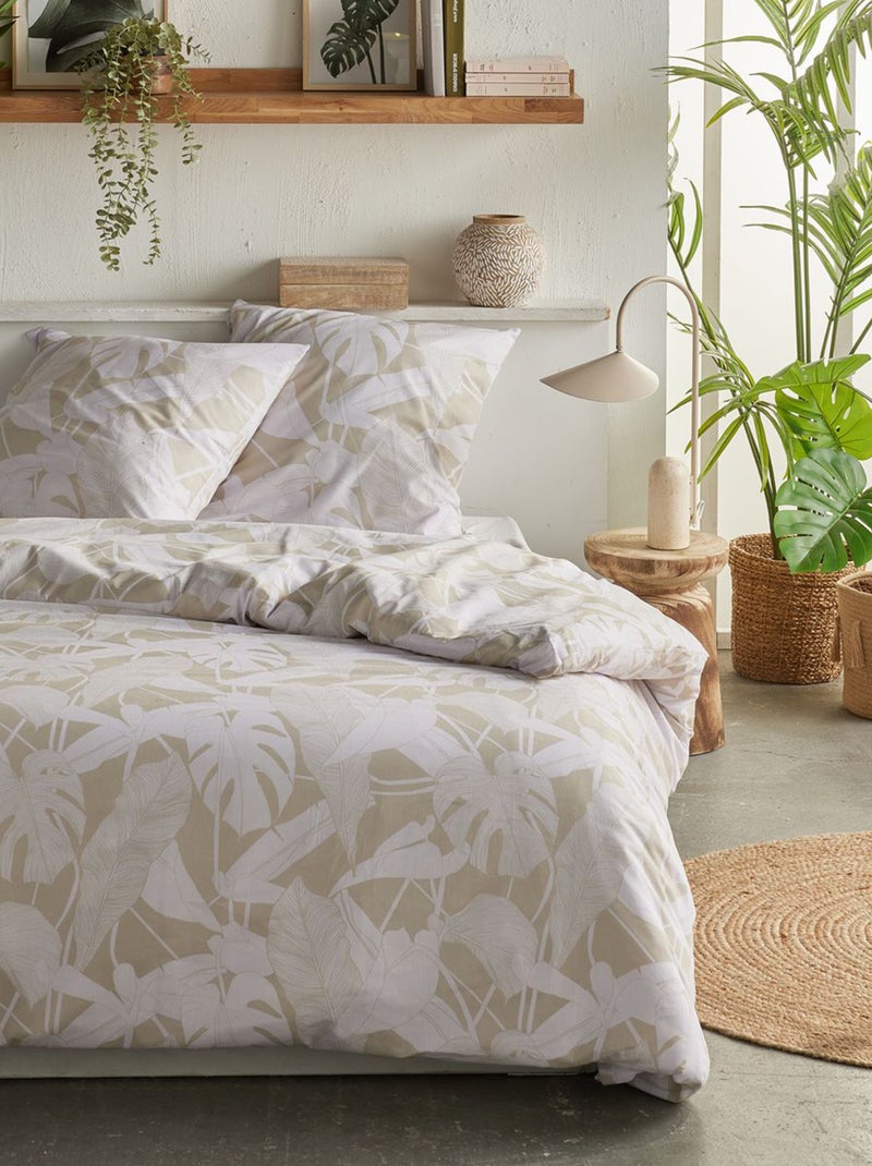 Dekbedset met print - Voor 2-persoonsbed BIEGE - Kiabi