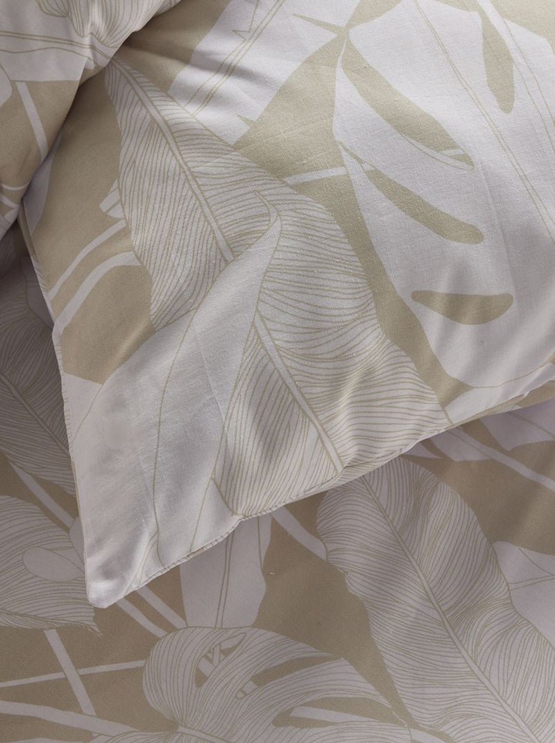Dekbedset met print - Voor 2-persoonsbed BIEGE - Kiabi