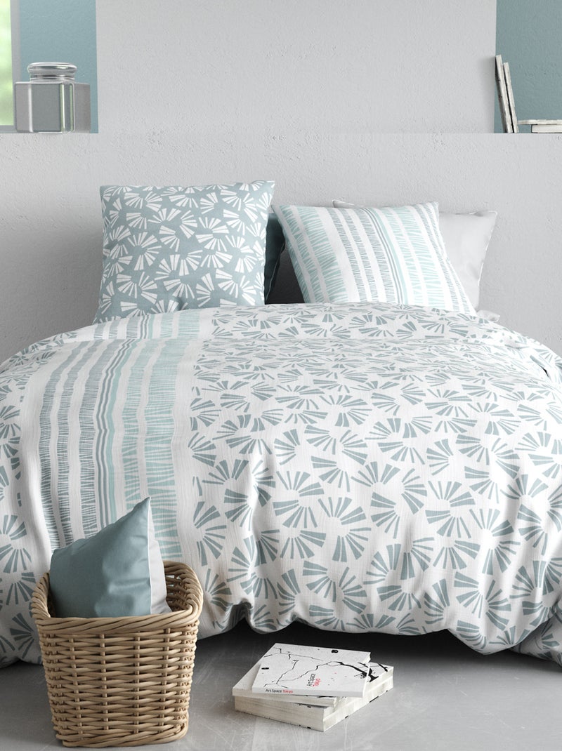 Dekbedset met print - Voor 2-persoonsbed Biege - Kiabi
