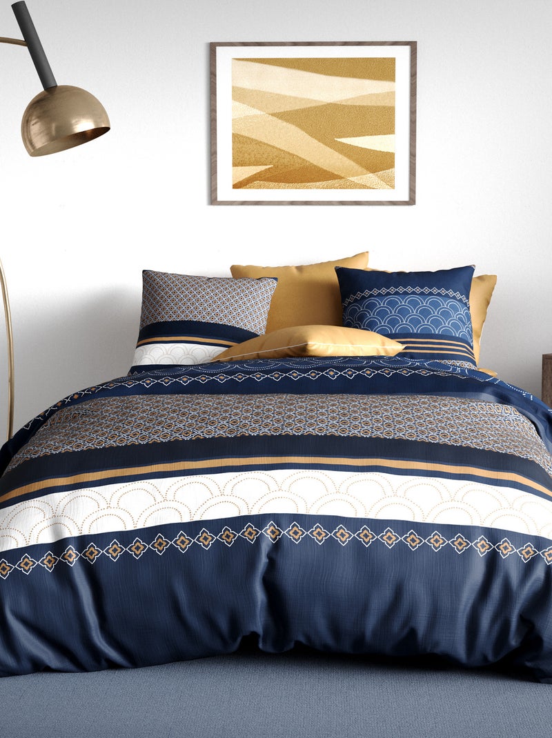 Dekbedset met print - Voor 2-persoonsbed Blauw - Kiabi