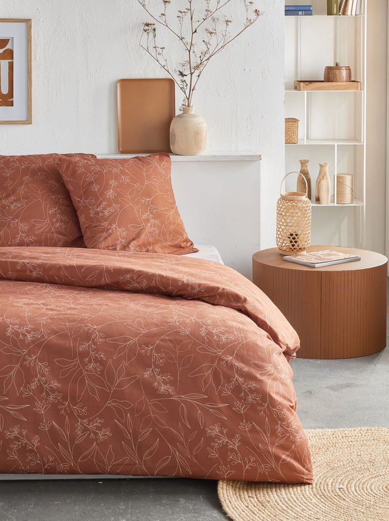 Dekbedset met print - Voor 2-persoonsbed BRUIN - Kiabi