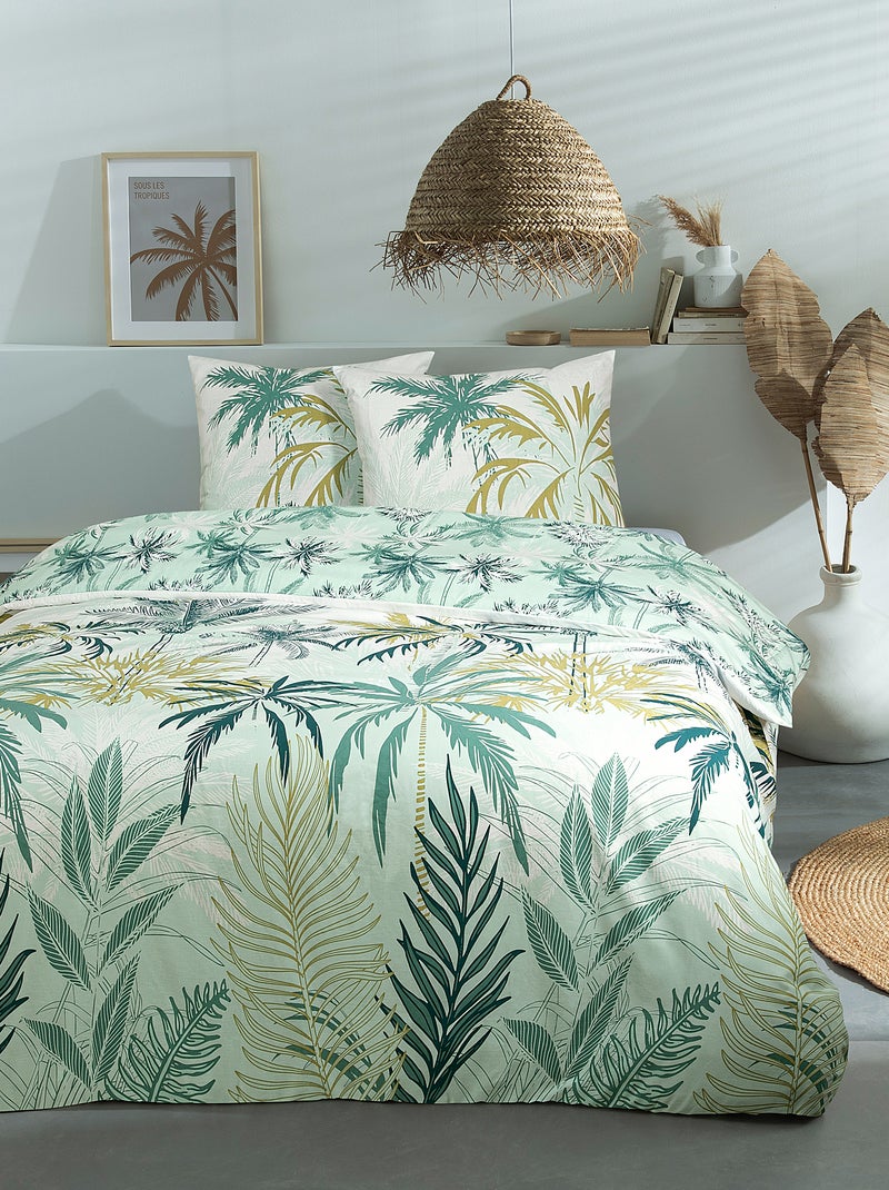 Dekbedset met print - Voor 2-persoonsbed GROEN - Kiabi