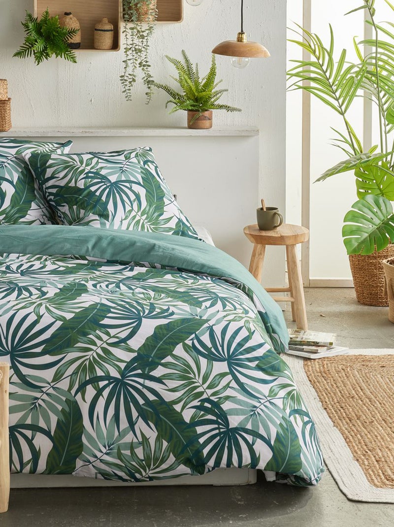 Dekbedset met print - Voor 2-persoonsbed GROEN - Kiabi