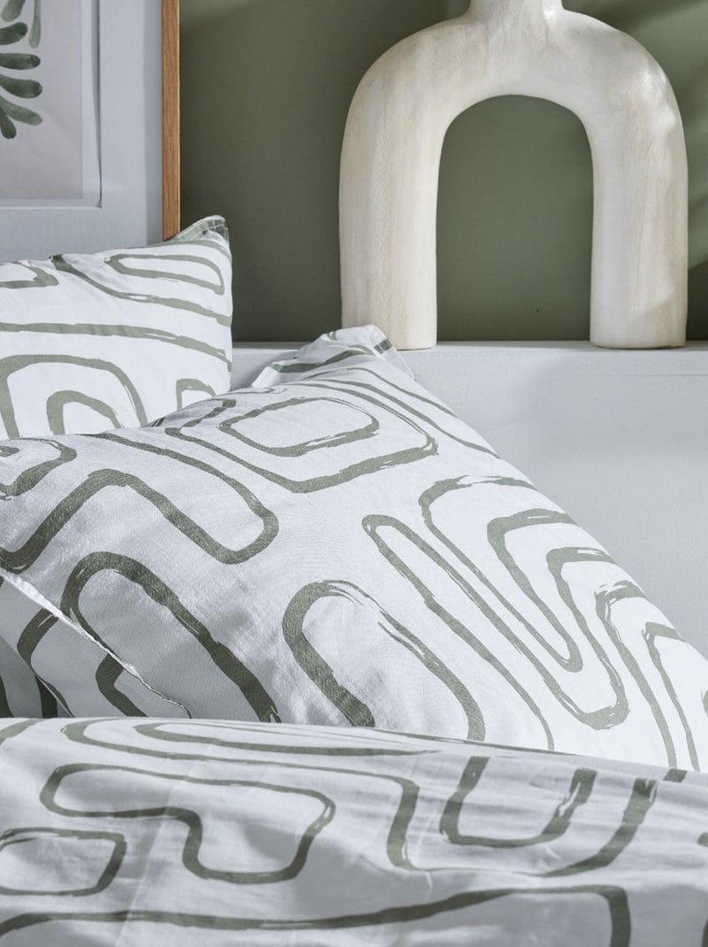 Dekbedset met print - Voor 2-persoonsbed wit - Kiabi