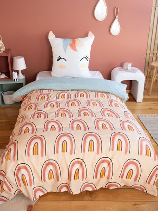 Dekbedset met regenboogprint - 1-persoonsbed