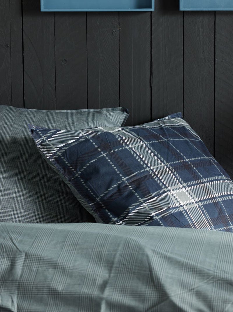 Dekbedset met ruitjes - Voor 2-persoonsbed BLAUW - Kiabi