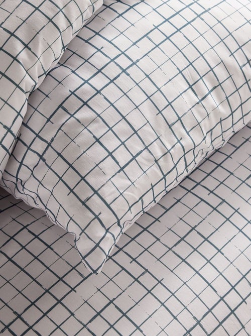 Dekbedset met ruitjes - Voor 2-persoonsbed - Kiabi