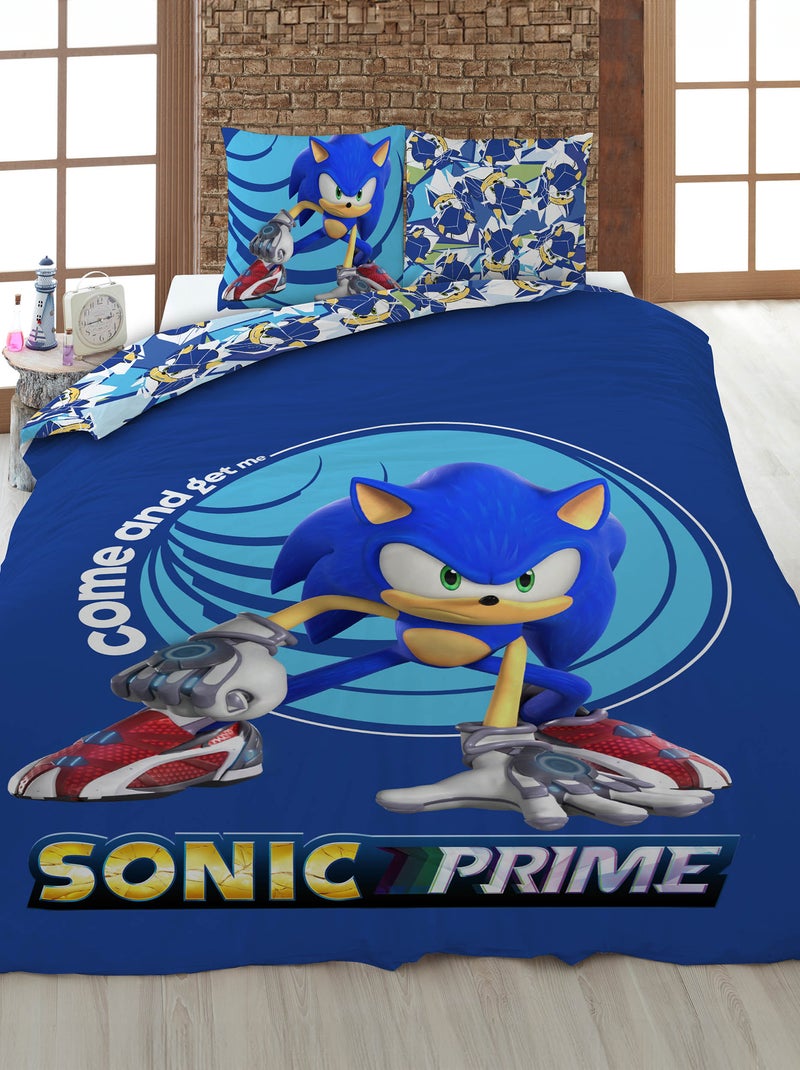 Dekbedset met 'Sonic'-print - 1-persoonsbed BLAUW - Kiabi