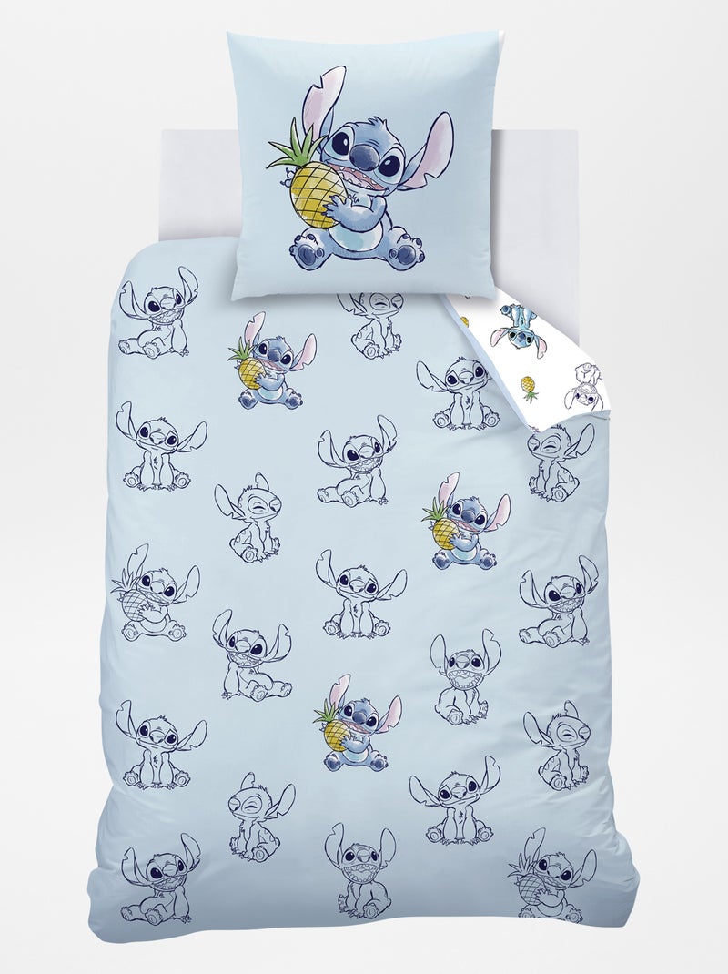 Dekbedset met Stitch-print - 1-persoonsbed BLAUW - Kiabi