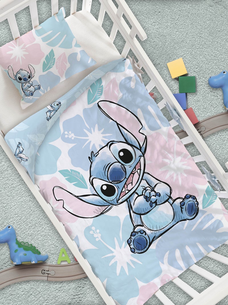 Dekbedset met Stitch-print - 1-persoonsbed Blauw - Kiabi