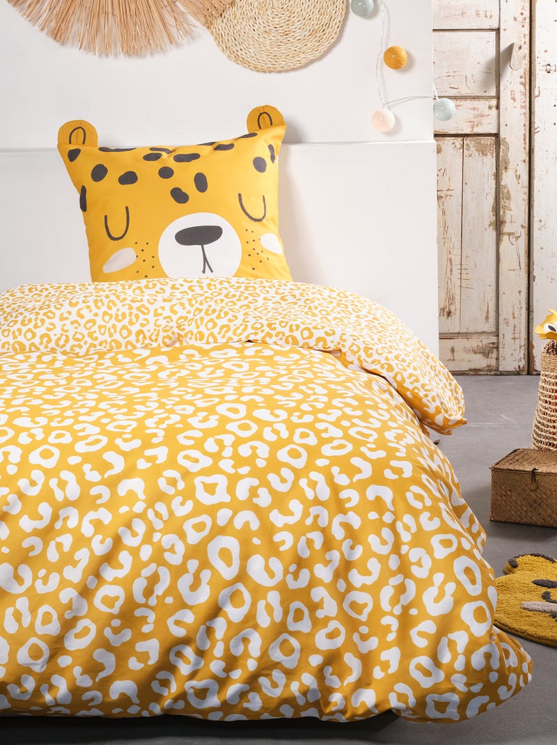 Dekbedset met tijgerprint - 1-persoonsbed GEEL - Kiabi