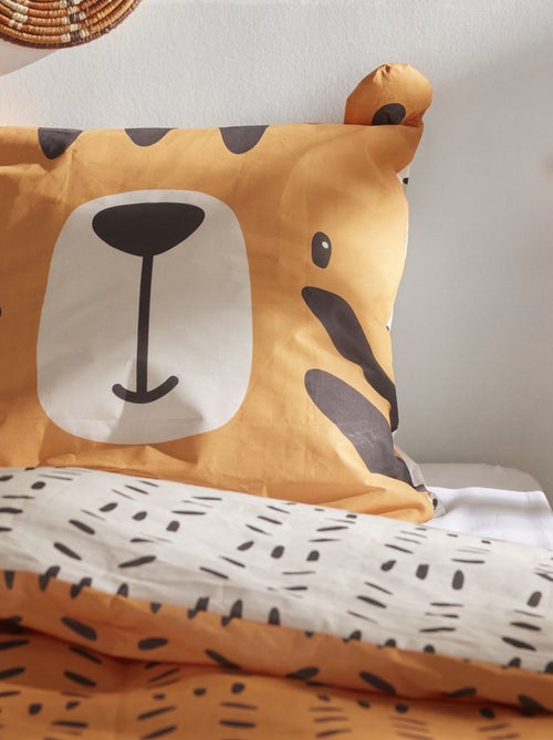 Dekbedset met tijgerprint - Voor 1-persoonsbed - Kiabi