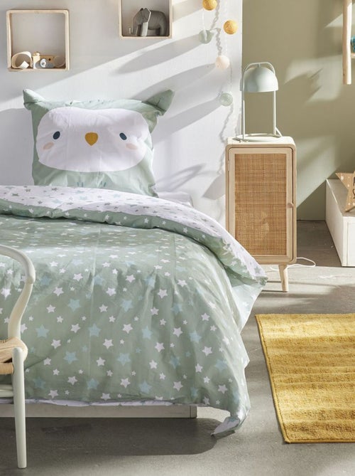 Dekbedset met uilenprint - 1-persoonsbed - Kiabi