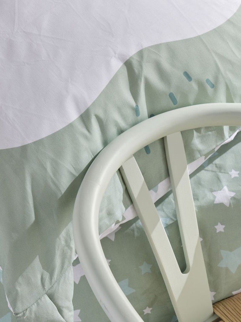 Dekbedset met uilenprint - 1-persoonsbed Groen - Kiabi