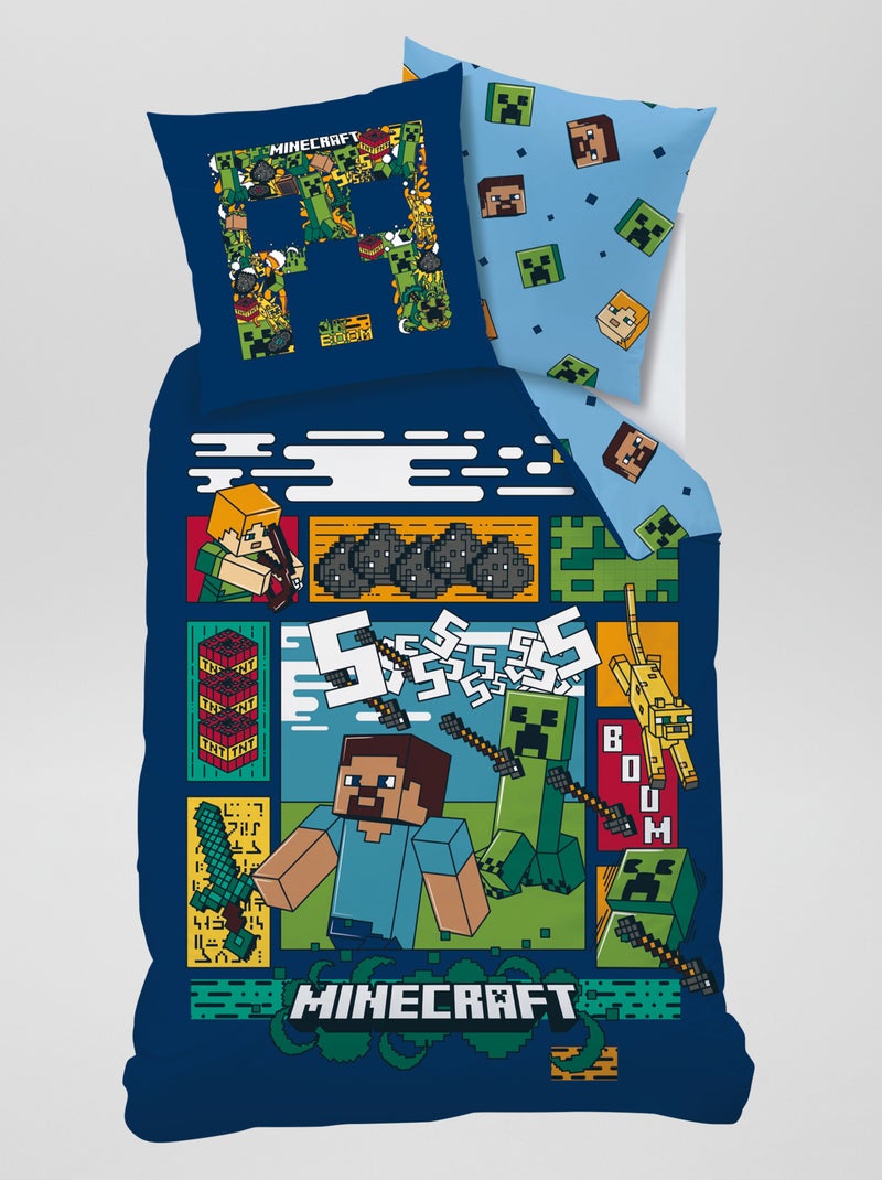 Dekbedset 'Minecraft' - 1-persoonsbed BIEGE - Kiabi