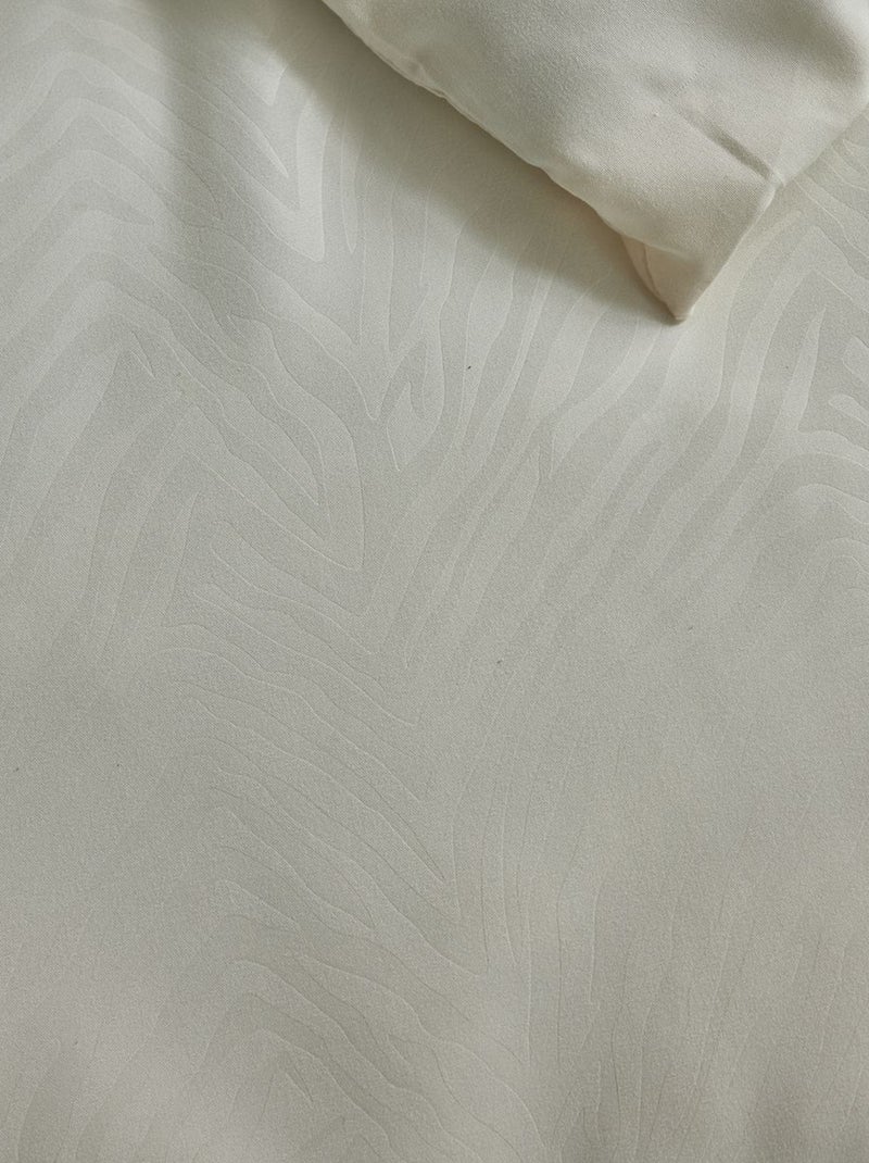 Dekbedset voor 2-persoonsbed - zebramotief Ecru - Kiabi