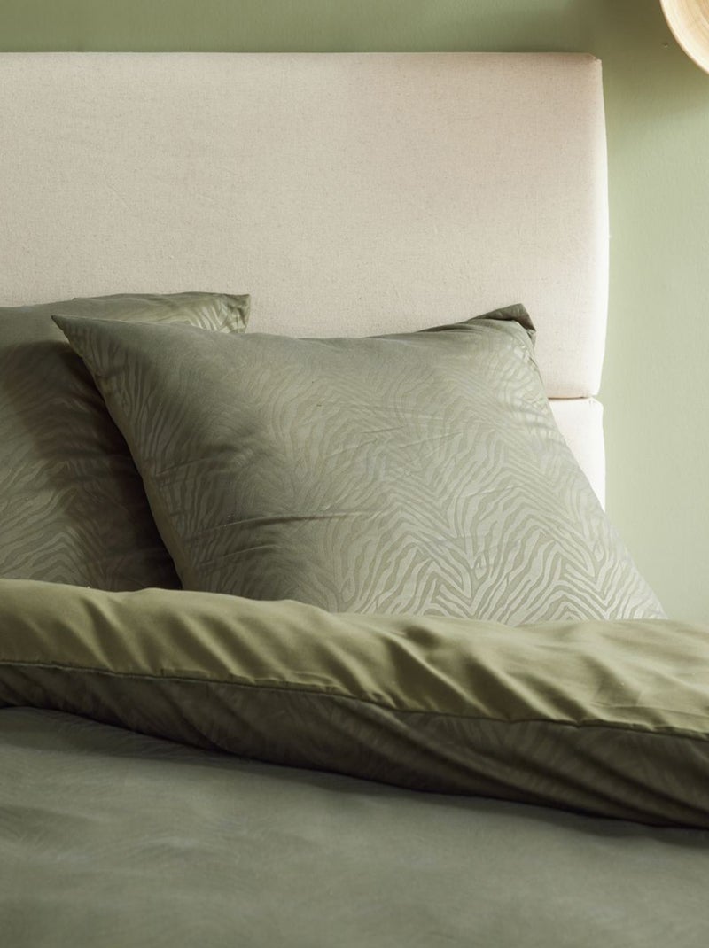 Dekbedset voor 2-persoonsbed - zebramotief KAKI - Kiabi