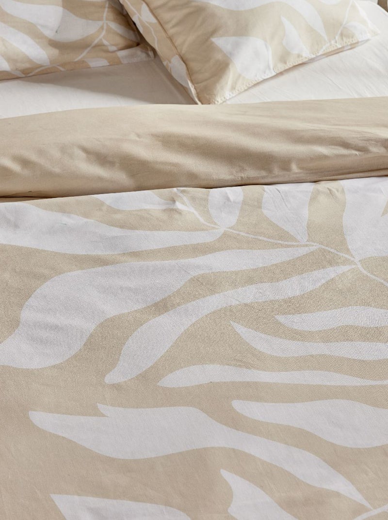 Dekbedset voor 2-persoonsbed beige / wit - Kiabi