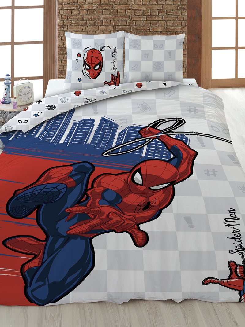 Dekbedset voor 2-persoonsbed wit / blauw / rood - Kiabi