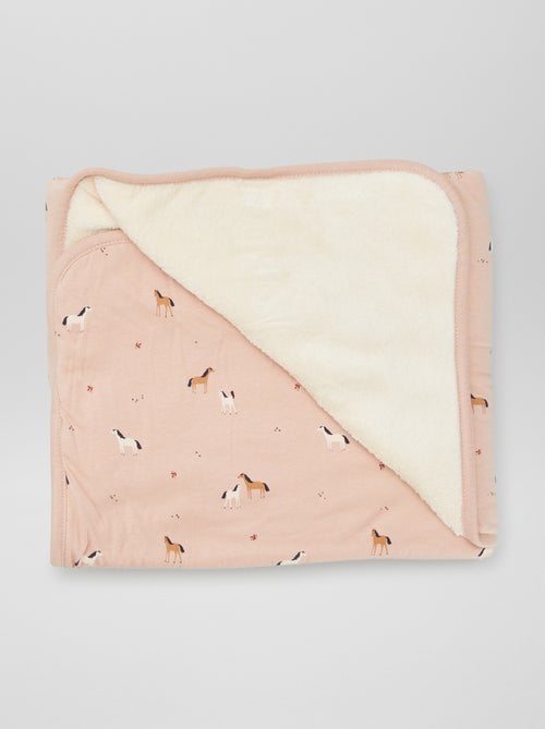 Deken met print en fleece voering - Kiabi