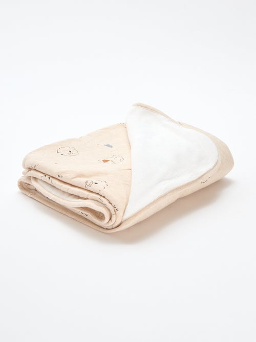 Deken met print en voering met fleece-effect - Kiabi