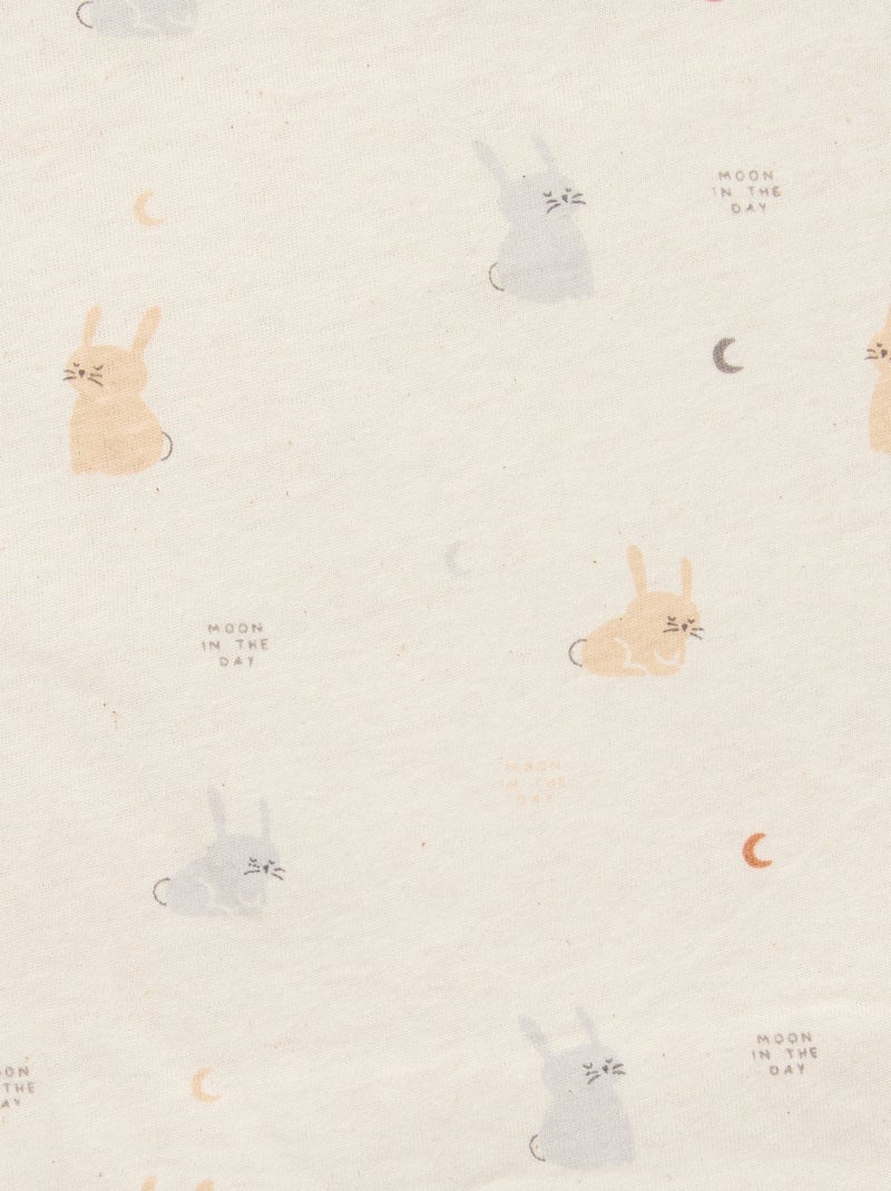 Deken met print en voering met fleece-effect Biege - Kiabi