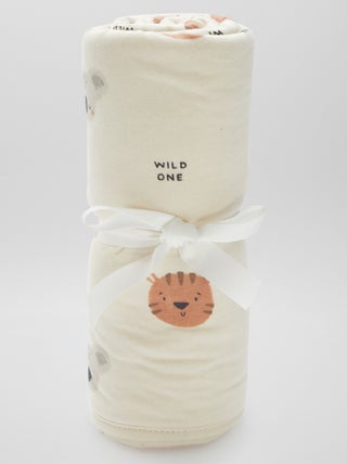 Deken met print en voering met fleece-effect