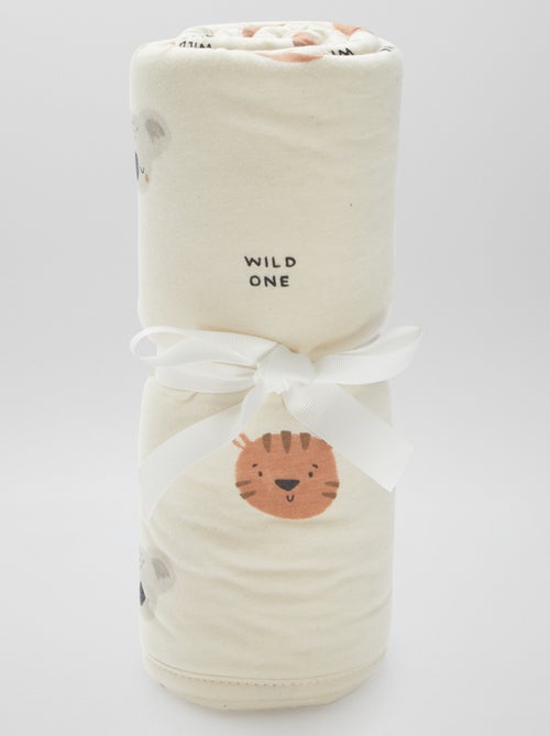 Deken met print en voering met fleece-effect - Kiabi