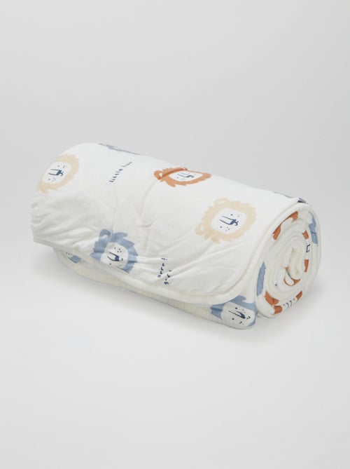 Deken met print en voering met fleece-effect - Kiabi