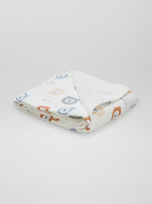 Deken met print en voering met fleece-effect - Kiabi