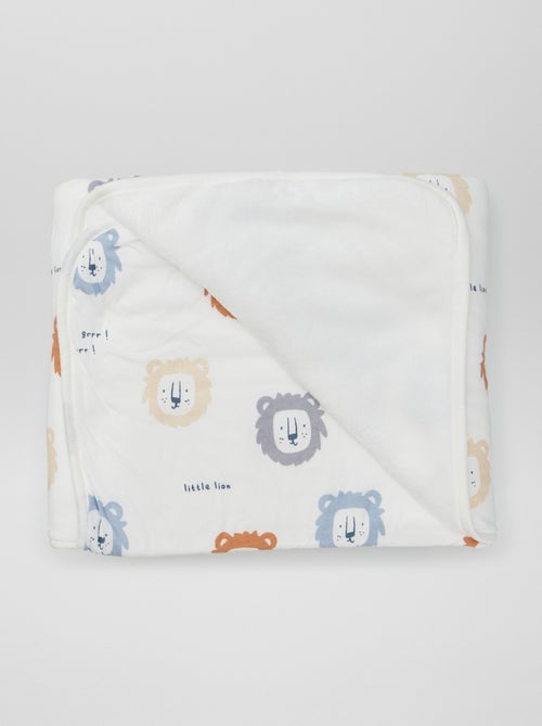 Deken met print en voering met fleece-effect - Kiabi