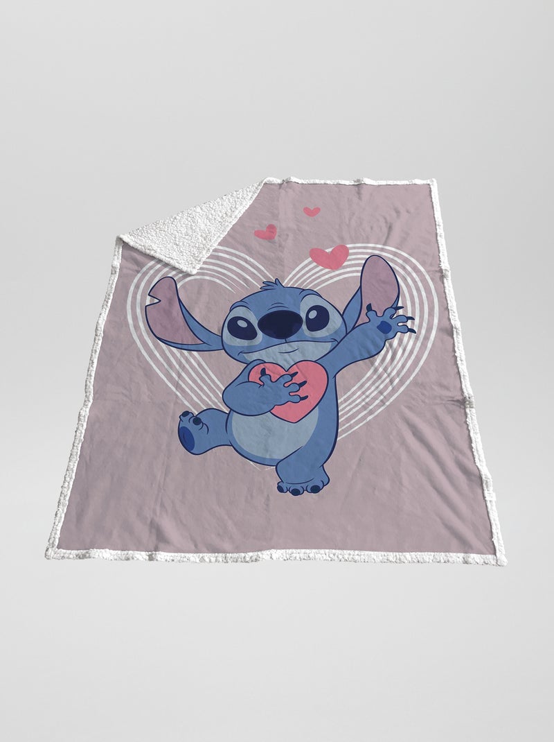 Deken met schapenvacht effect 'Stitch' BLAUW - Kiabi