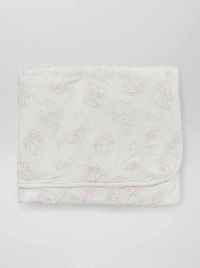 Deken van jersey 'Stitch' WIT - Kiabi