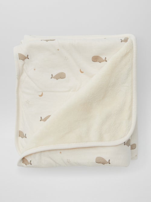 Deken van katoenjersey met print - Kiabi