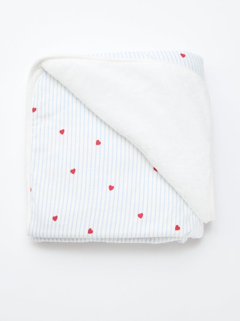Deken van katoenjersey met print Blauw - Kiabi