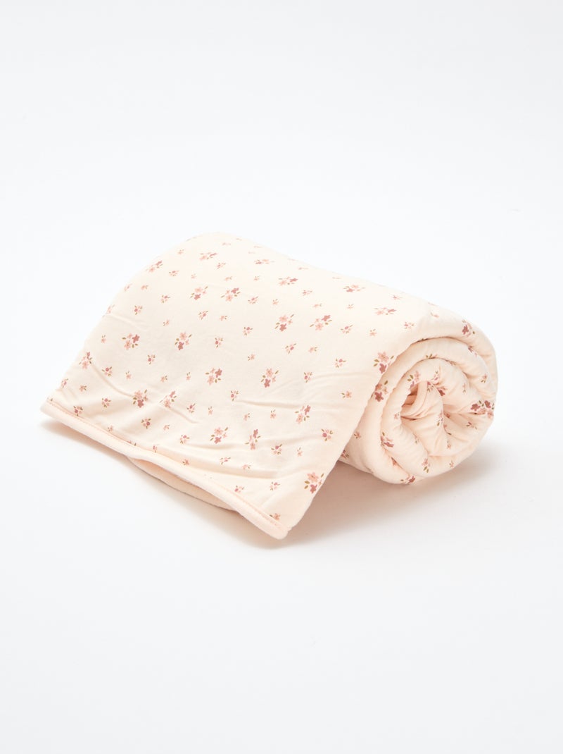 Deken van katoenjersey met print Rose - Kiabi