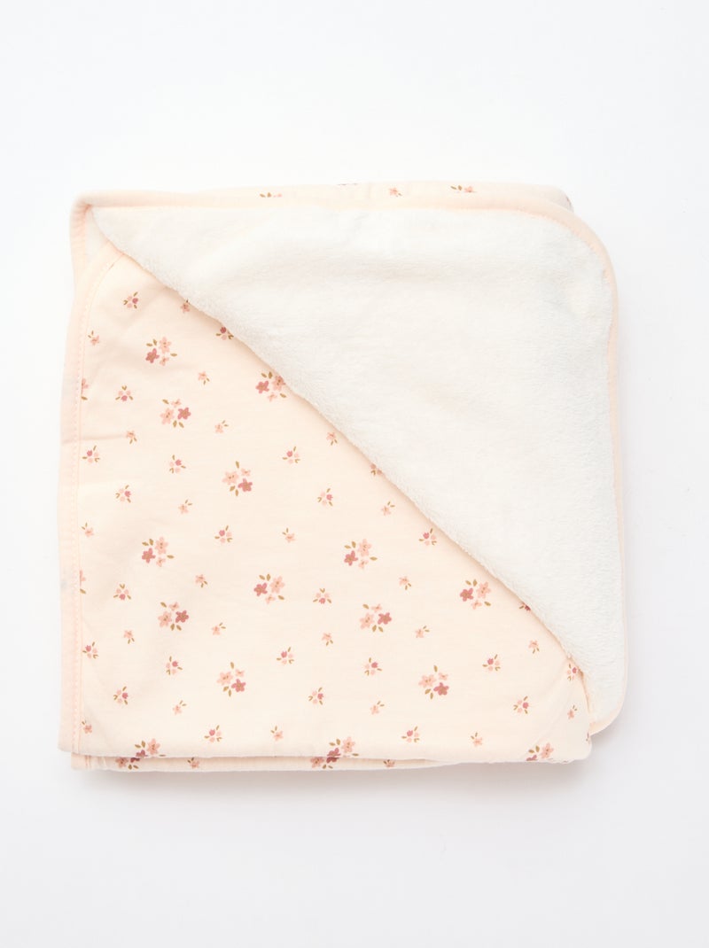 Deken van katoenjersey met print Rose - Kiabi