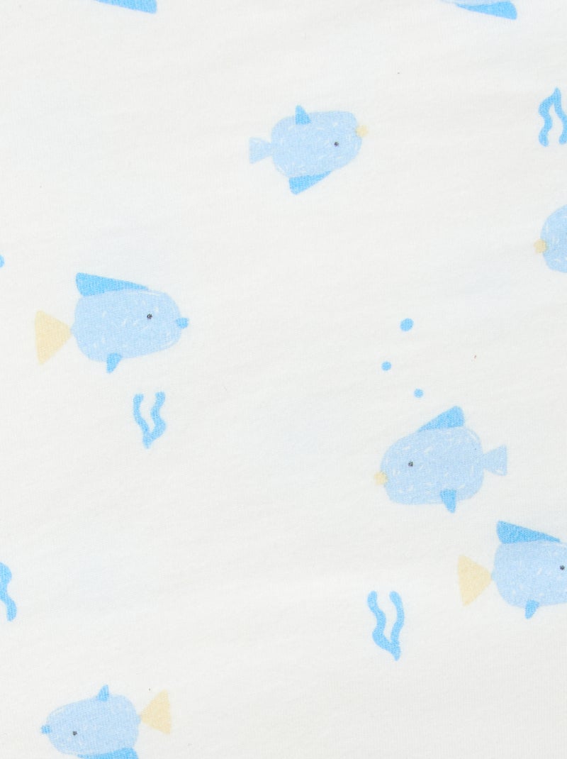 Deken van katoenjersey met print Wit - Kiabi