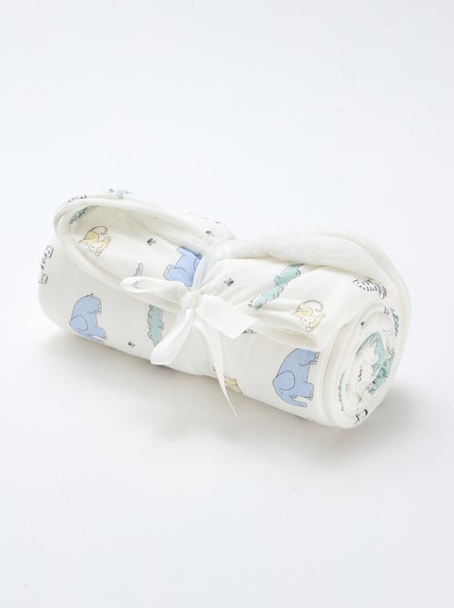 Deken van katoenjersey met print - Kiabi