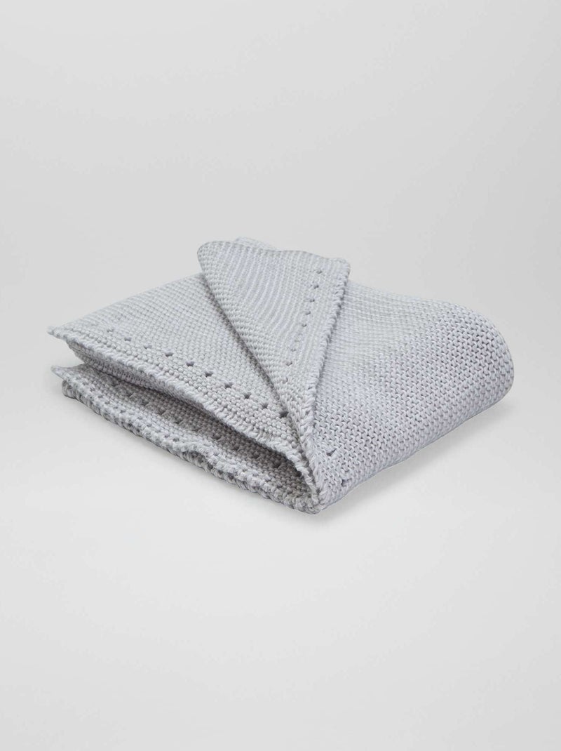 Dekentje van dik tricot 'Manufacture de Layette' GRIJS - Kiabi
