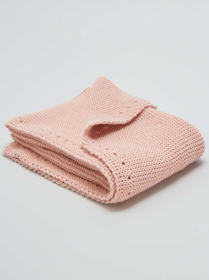 Dekentje van dik tricot 'Manufacture de Layette' ROSE - Kiabi