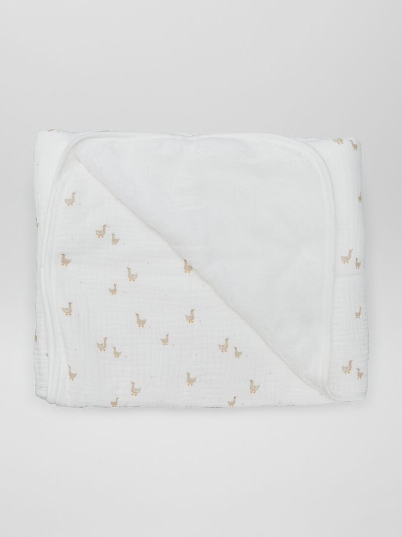 Dekentje van hydrofiele stof met ganzenprint BIEGE Kiabi 17.00€