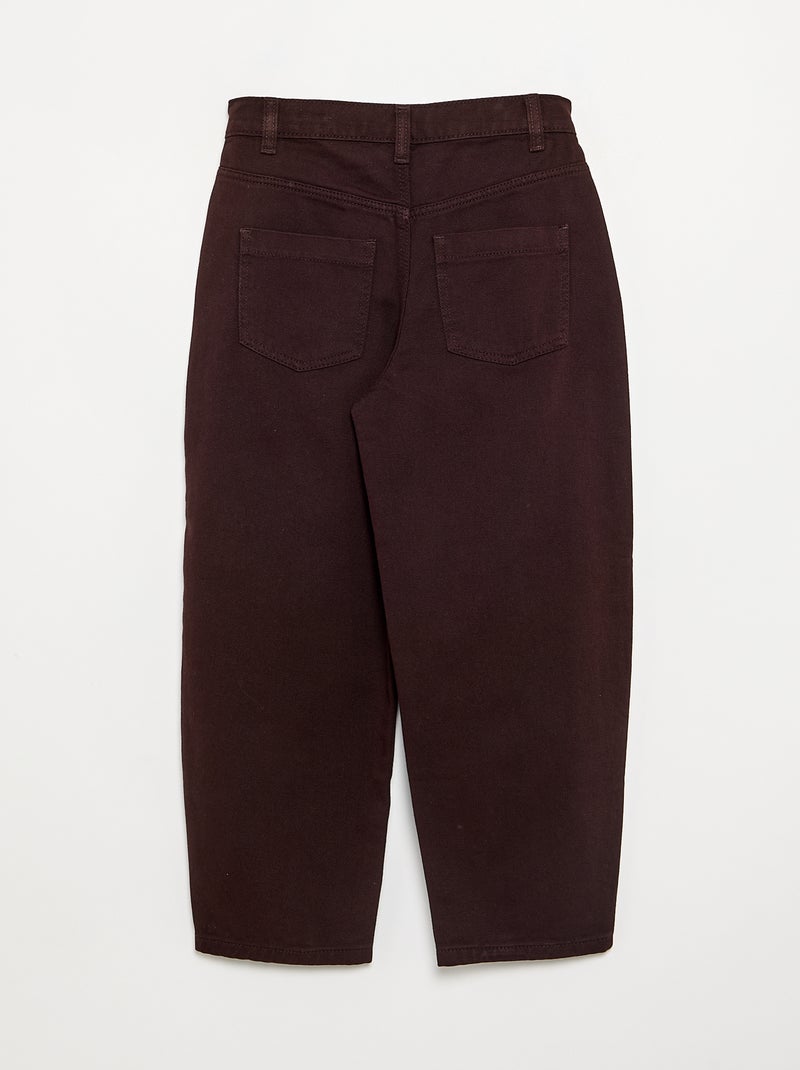 Denim barrel fit-broek Bruin - Kiabi