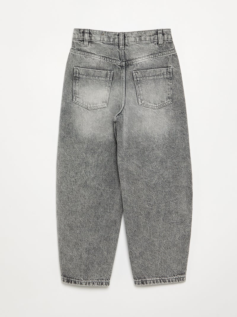 Denim barrel fit-broek Grijs - Kiabi