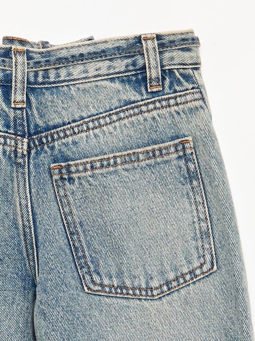 Denim barrel fit broek met ceintuur - Kiabi